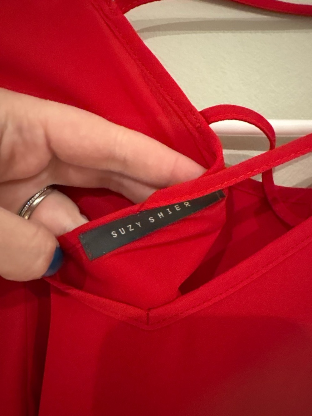 Flowy Red Ruffle Sleeve Women's Top - Picture 4 of 6